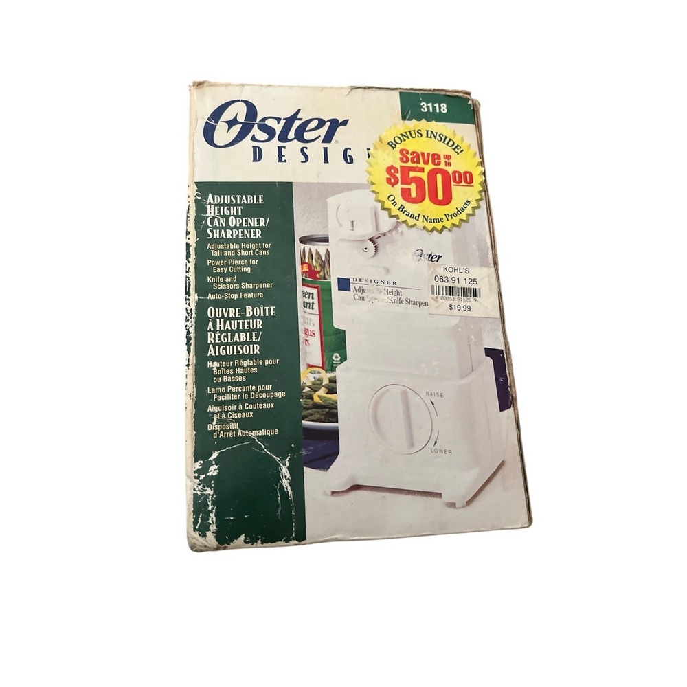 Vtg Oster Designer #3118 Can Opener / Sharpener NIB‎ Ugly Box